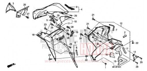 LOWER COWL (R.) (CBR600RR9,A,B/RA9,A,B) CBR600RAA de 2010